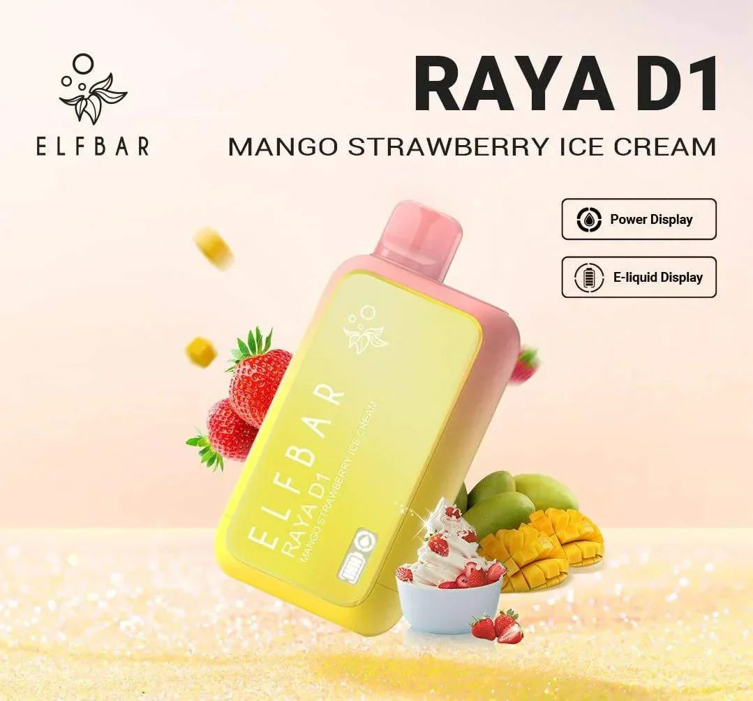 ELF BAR RAYA D1 – Mango Strawberry Ice Cream - Vape Shop Gurgaon