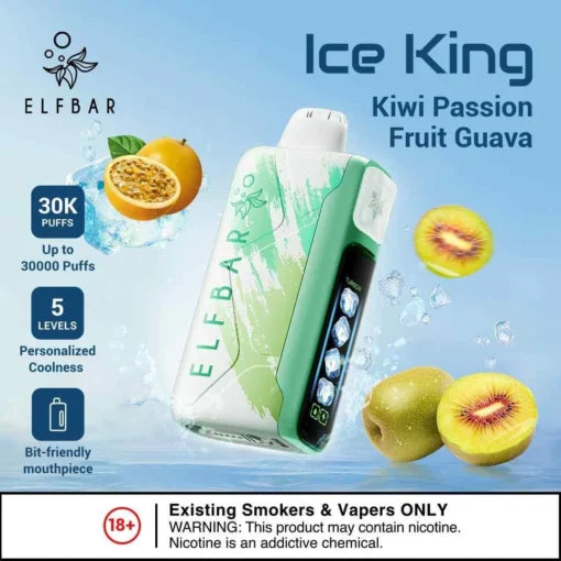Elf Bar Ice King – Kiwi Passion Fruit Guava – 30K - Vape Shop Gurgaon