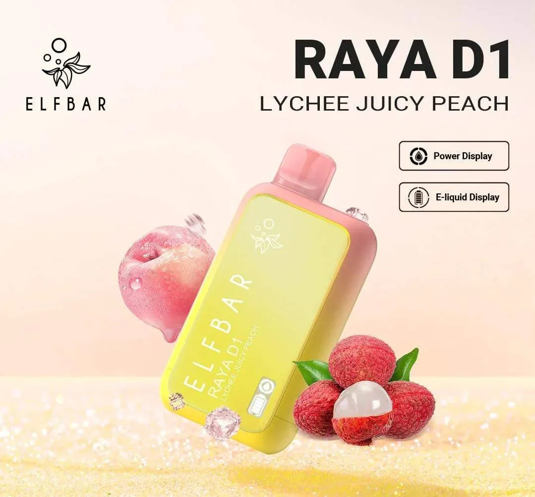 ELF BAR RAYA D1 – Lychee Juicy Peach - Vape Shop Gurgaon
