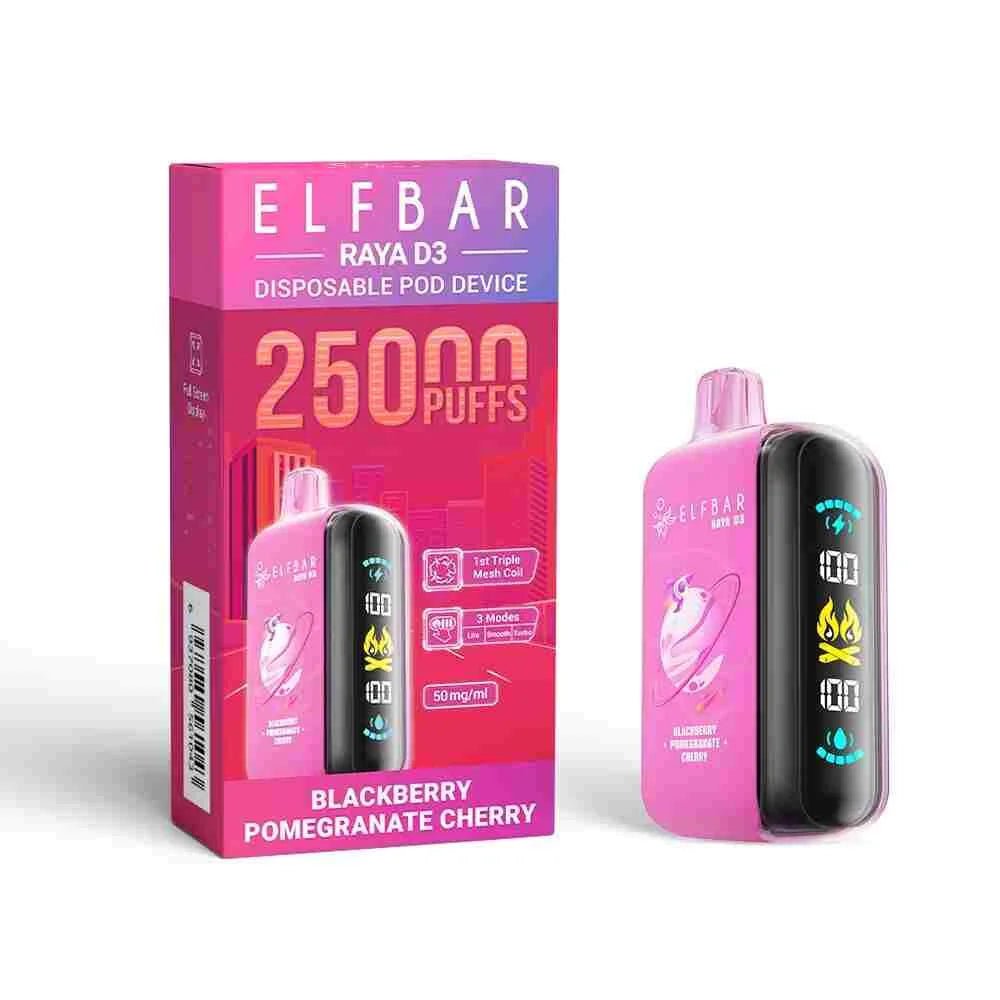 Elf Bar Raya D3 – Blackberry Pomegranate Cherry 25000 - Vape Shop Gurgaon