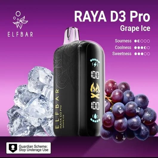 Elf Bar Raya D3 Pro 30K – Grape Ice - Vape Shop Gurgaon