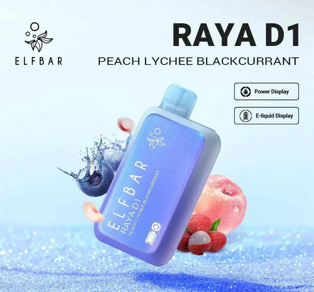ELF BAR RAYA D1 – Peach Lychee Blackcurrant - Vape Shop Gurgaon