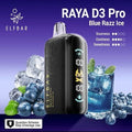 Vape device Elf Bar Raya D3 Pro 30K Blue Razz Ice flavor from Vapeshopgurgaon, showing the sleek blue design and product label.